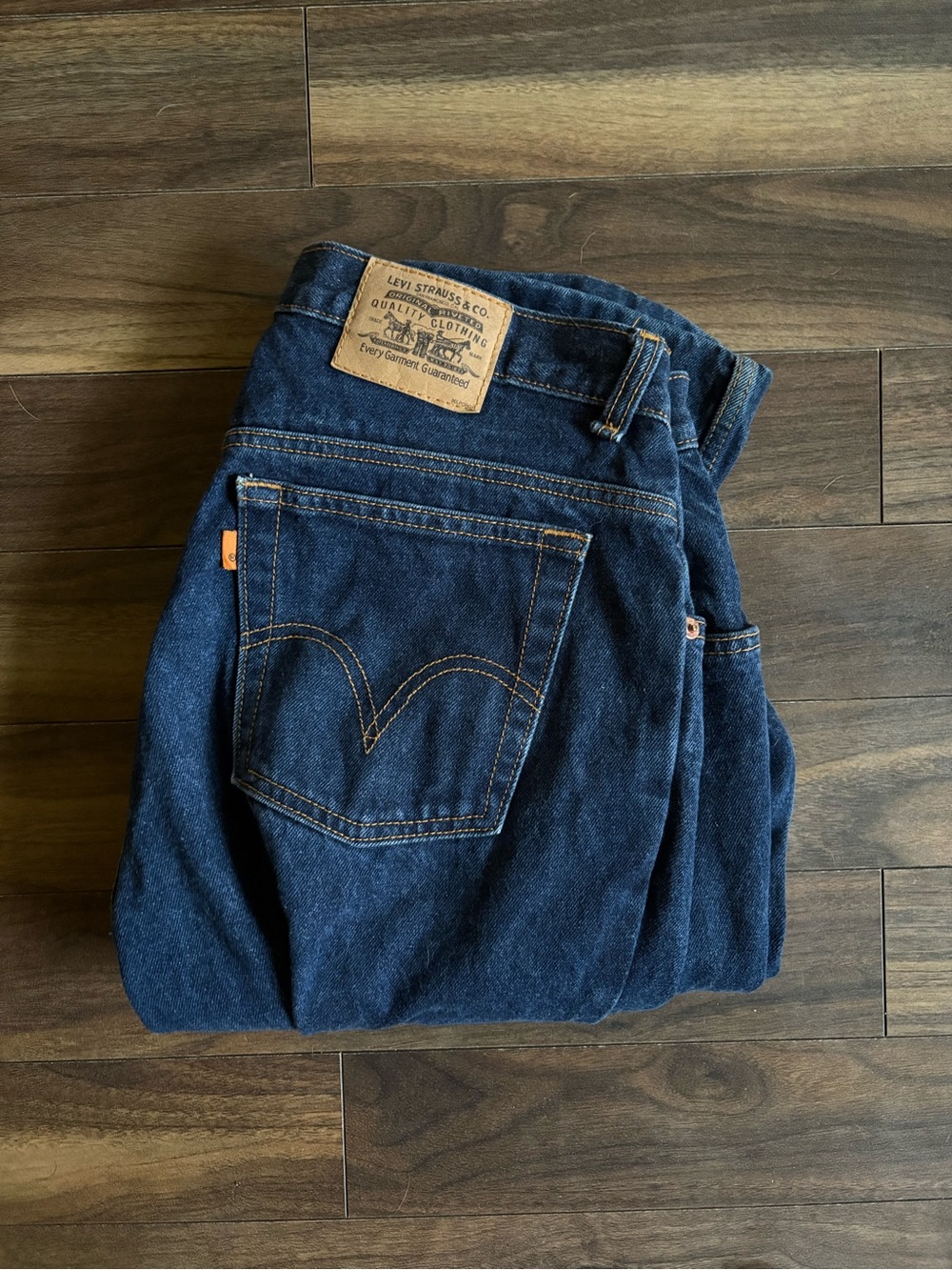 Vintage Levi's Orange Tab Men's Dark Blue Denim Relaxed Jeans